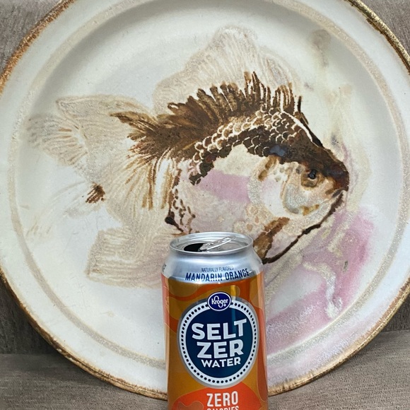 Large 12" Studio Pottery Fish Platter Plate Artist Signed M - Picture 9 of 10